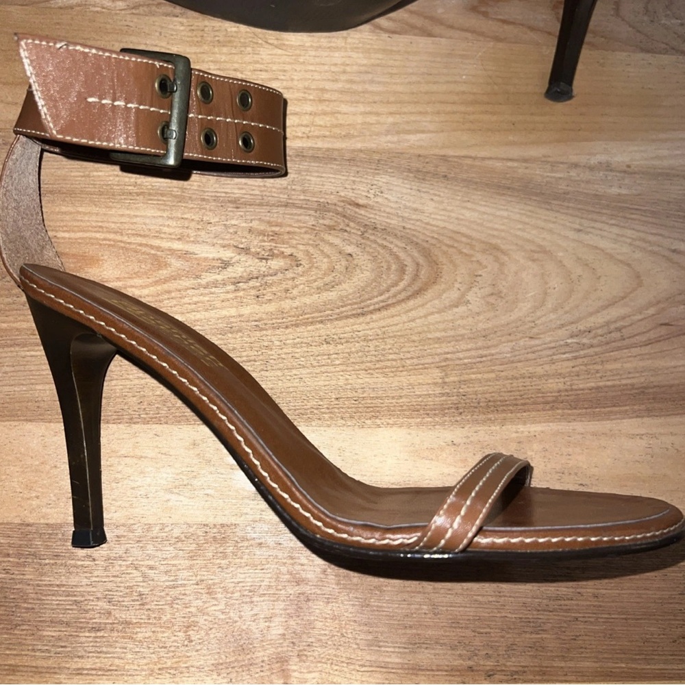 Sergio Zelcer Spanish Leather Collection Brown Strap Heels Ankle Strappy Size 9
